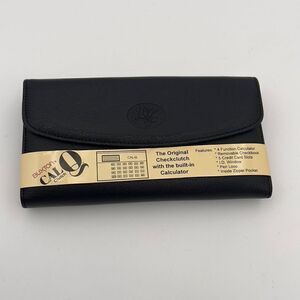 New with Defect BUXTON CAL Q CLUTCH Wallet Tri-Fold Genuine Leather Black Wallet